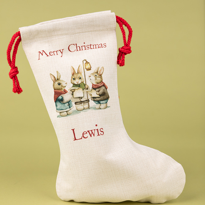 rabbit christmas stocking